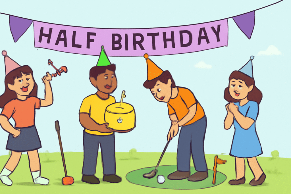 Mini Golf Party on a half birthday